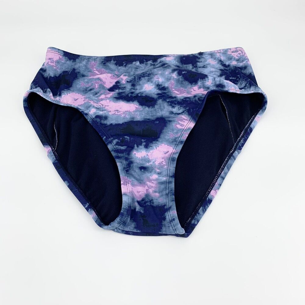 NWT Avia Blue & Pink Moddy Skies High Rise Bikini Bottom Medium Women